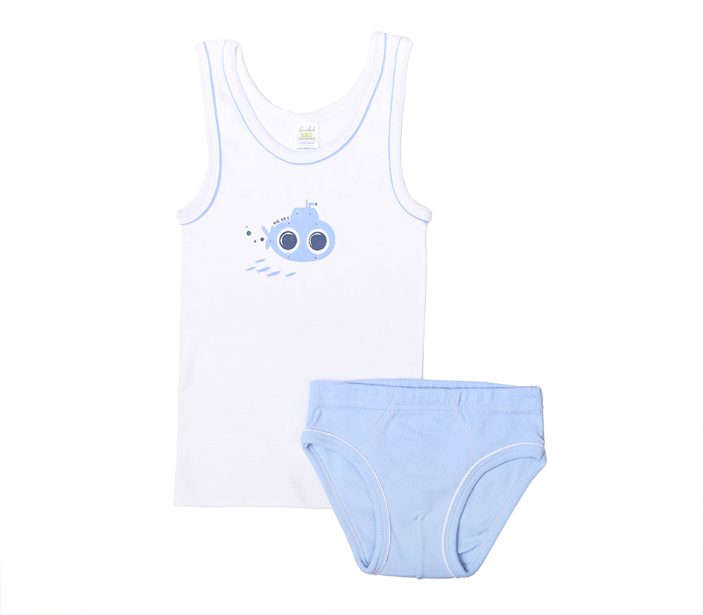 картинка Комплект для мальчика Crockid К 1094 белый + голубой от магазина детских товаров ALiSa