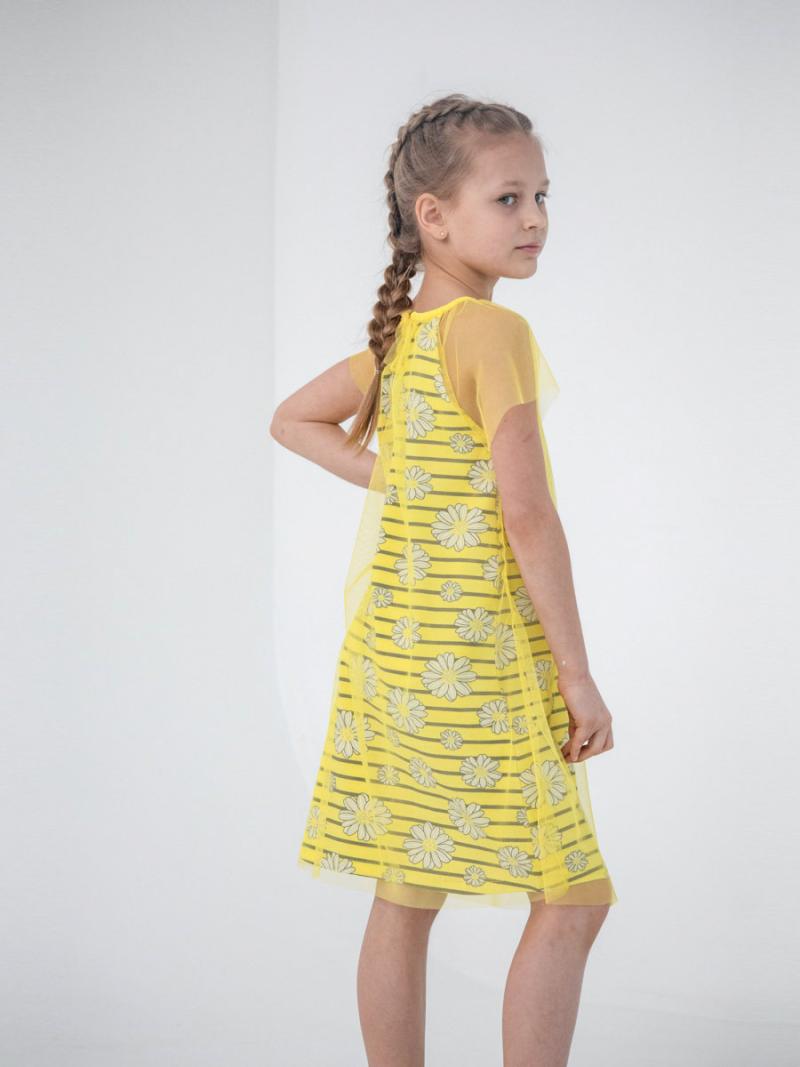 картинка Платье для девочки Cherubino CSKG 63082-30-311 Желтый от магазина детских товаров ALiSa