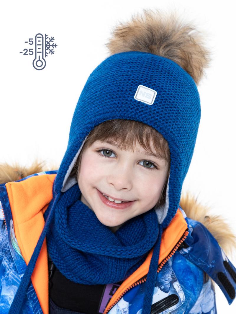 картинка Шапка утепленная для мальчика NIKASTYLE 11з10123 ультрамарин от магазина детских товаров ALiSa
