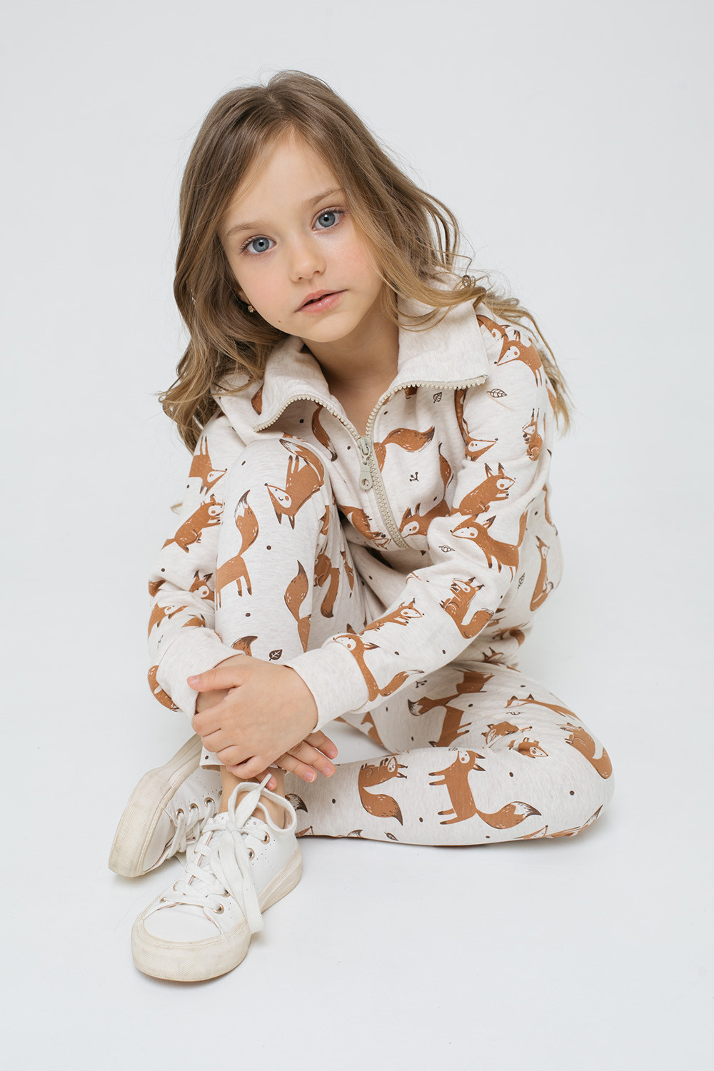 картинка Куртка для девочки Crockid К 301391 светло-бежевый меланж, белочки к1276 от магазина детских товаров ALiSa