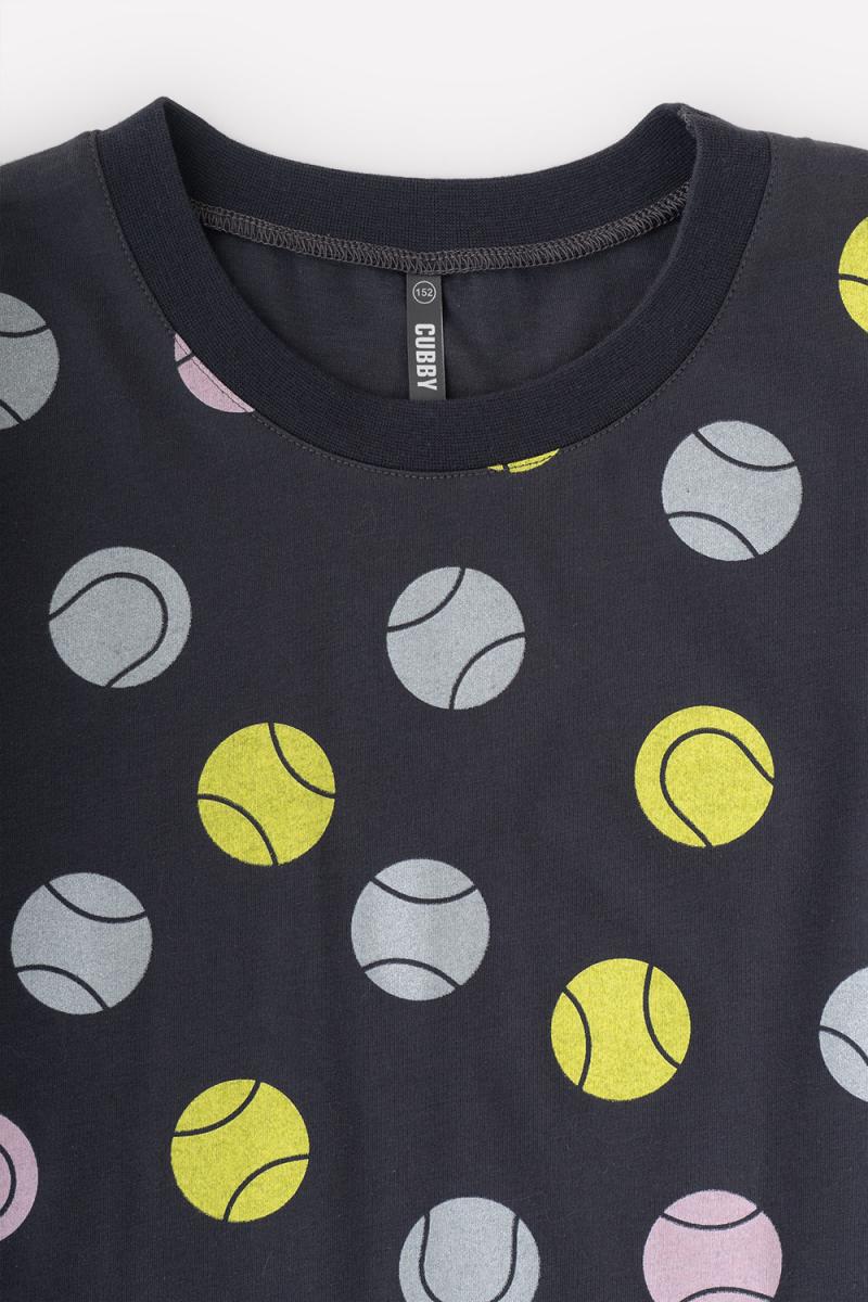 картинка Платье-туника для девочки КБ 5759 темно-серый, теннисные мячи к75 от магазина детских товаров ALiSa