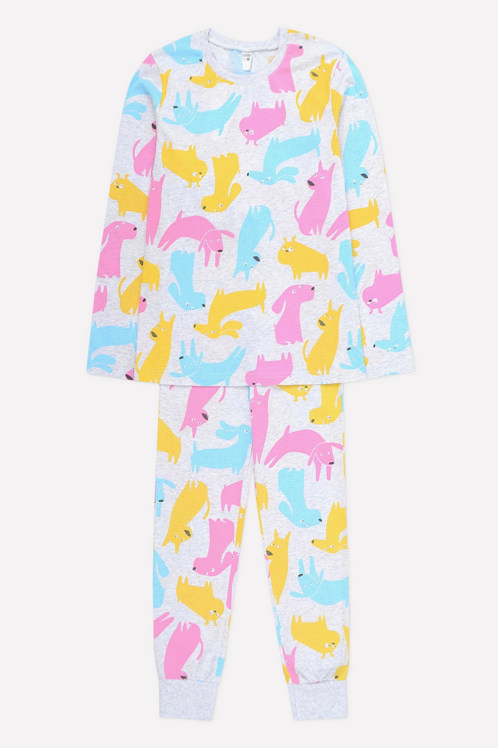картинка Пижама для девочки КБ 2764 разноцветные собаки на меланже от магазина детских товаров ALiSa