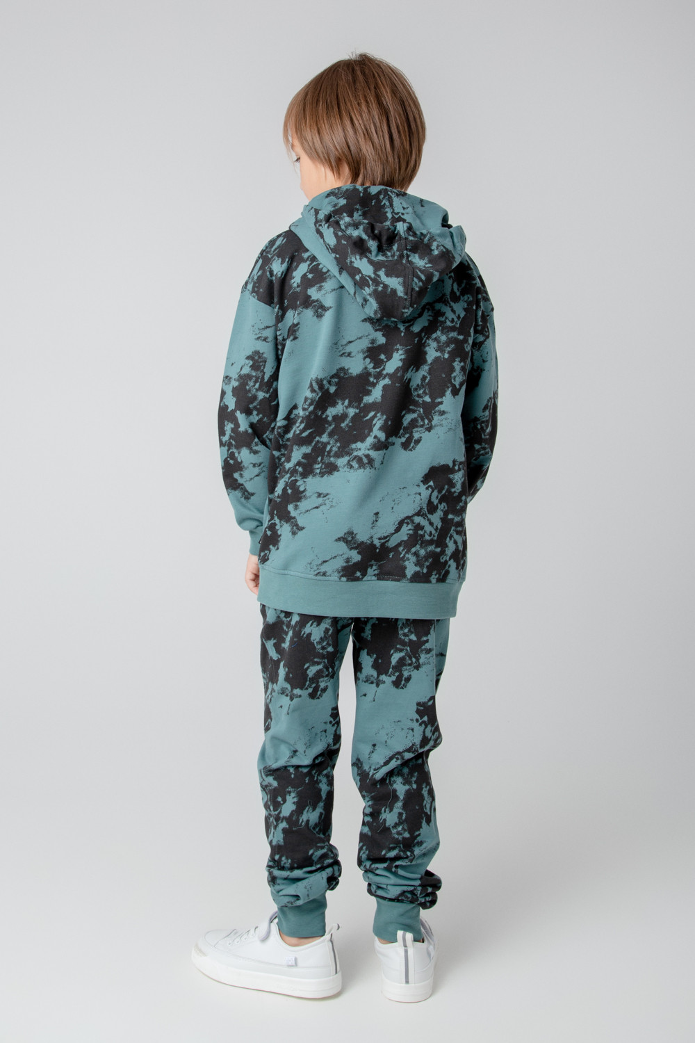картинка Брюки для мальчика Crockid КР 400523 темный малахит, текстурные полосы к370 от магазина детских товаров ALiSa
