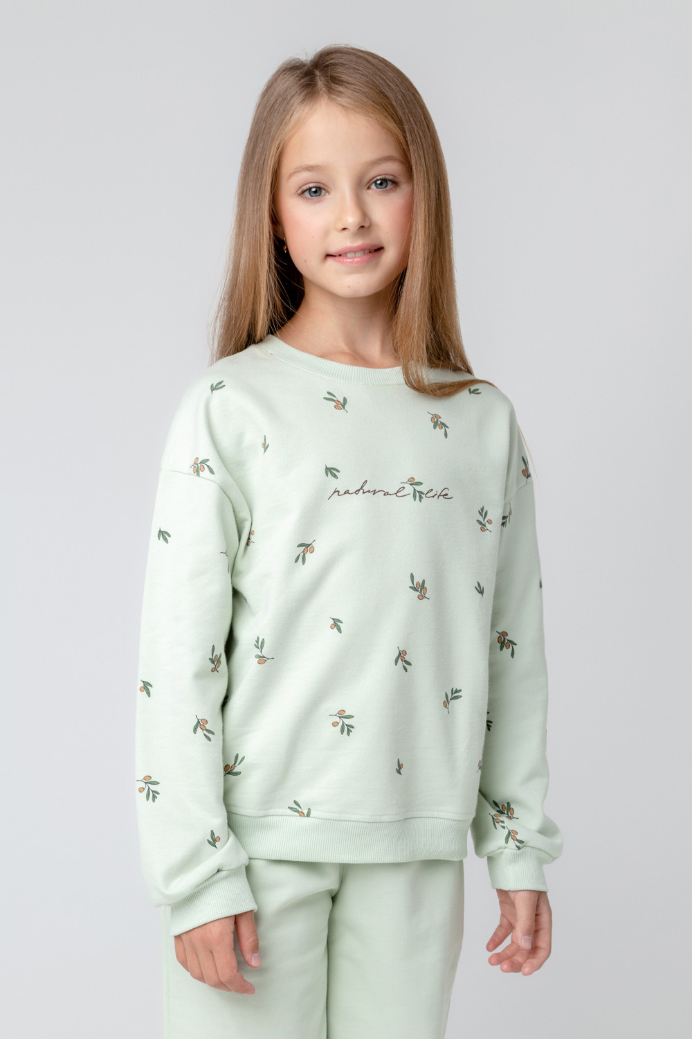 картинка Джемпер для девочки Crockid КР 302048 зеленая лилия, оливки к389 от магазина детских товаров ALiSa
