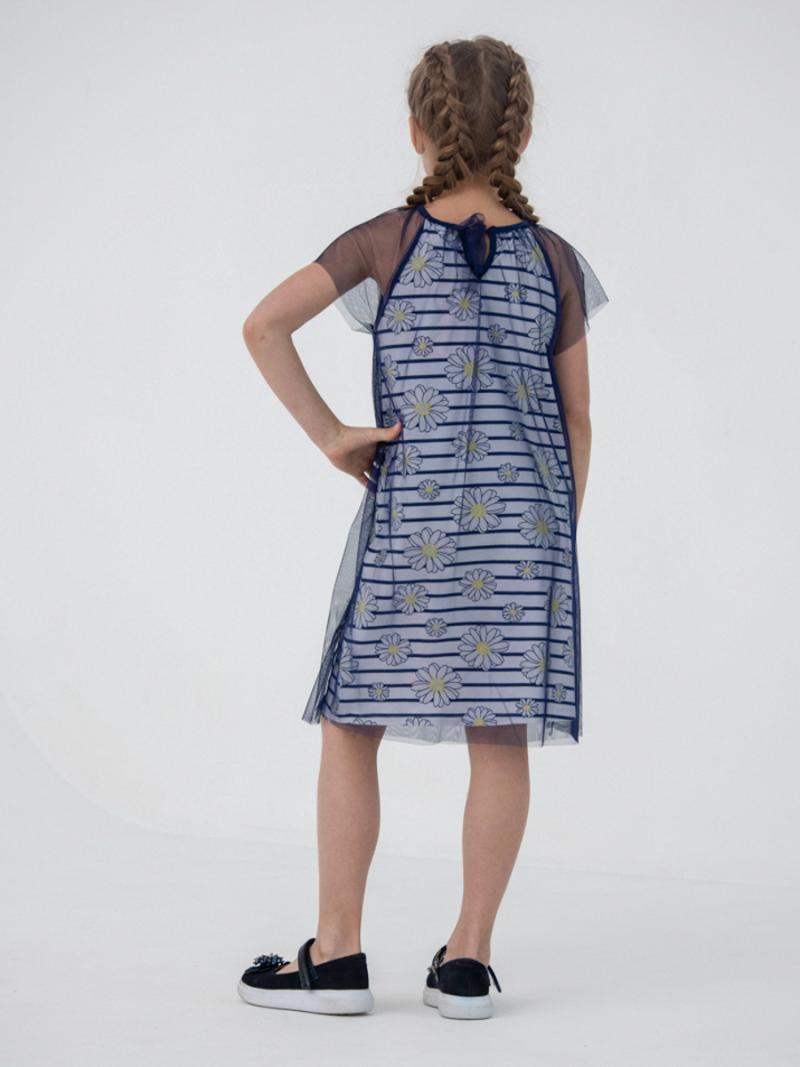 картинка Платье для девочки Cherubino CSKG 63082-41-311 Темно-синий от магазина детских товаров ALiSa