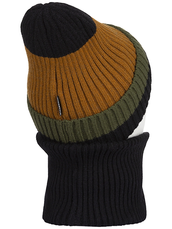 картинка Комплект шапка снуд для мальчика NIKASTYLE 12з16524 Черный хаки от магазина детских товаров ALiSa