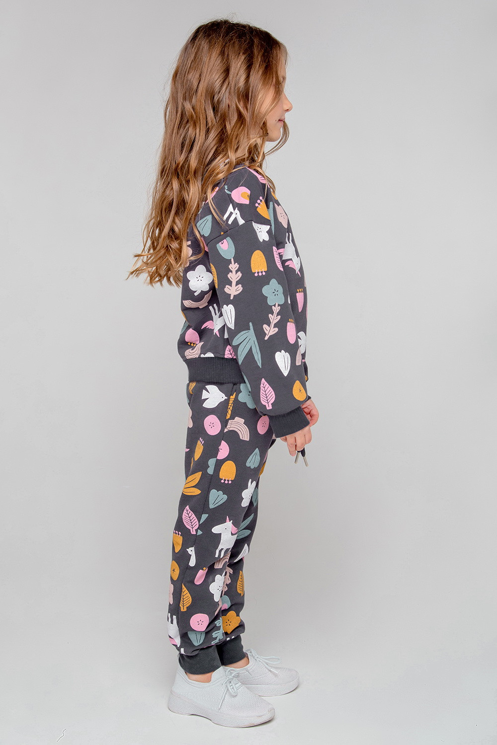 картинка Джемпер для девочки Crockid КР 301870 темно-серый, магические цветы к349 от магазина детских товаров ALiSa