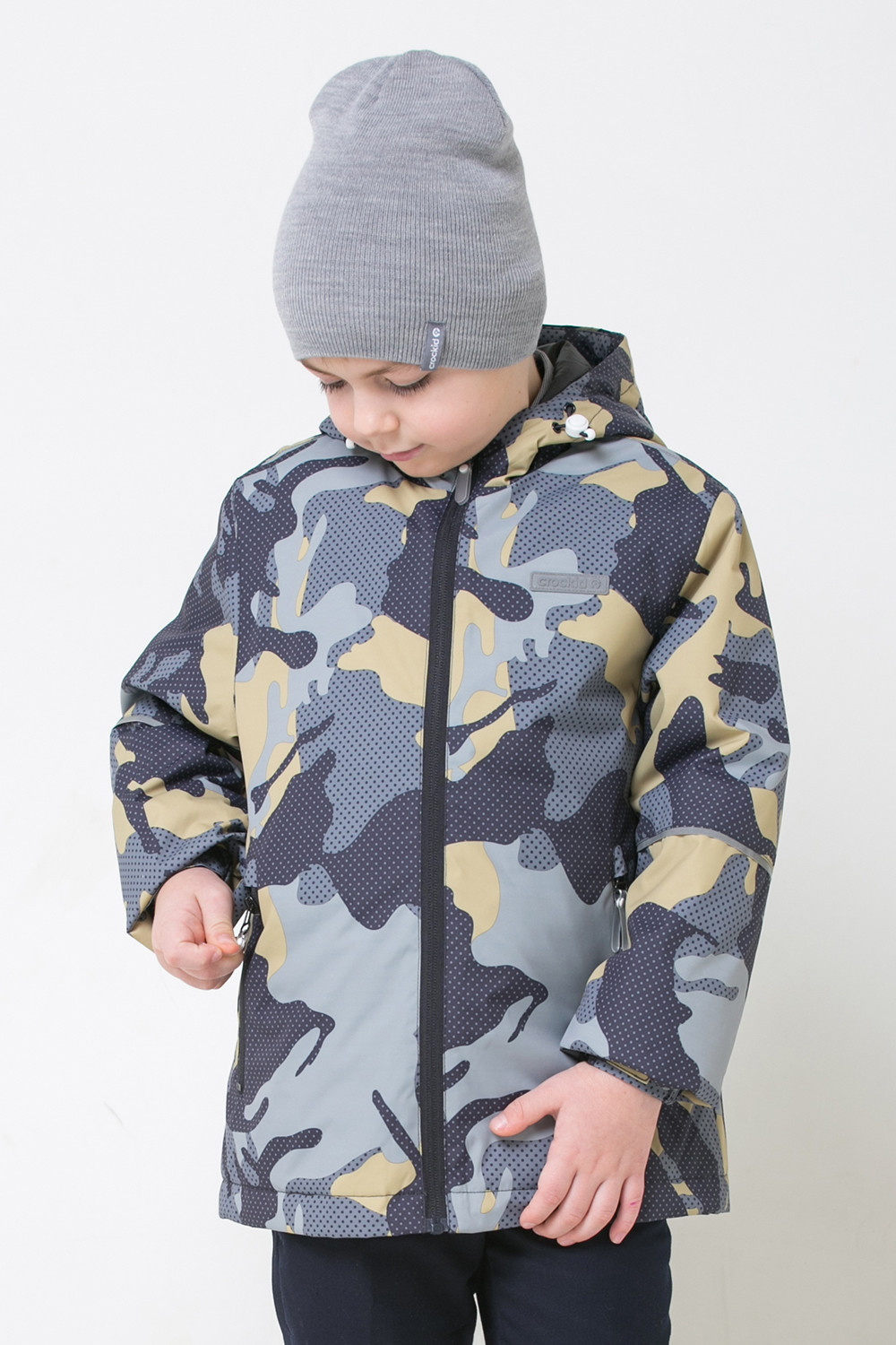 картинка Куртка демисезонная утепленная для мальчика Crockid ВК 30092/н/2 ГР от магазина детских товаров ALiSa