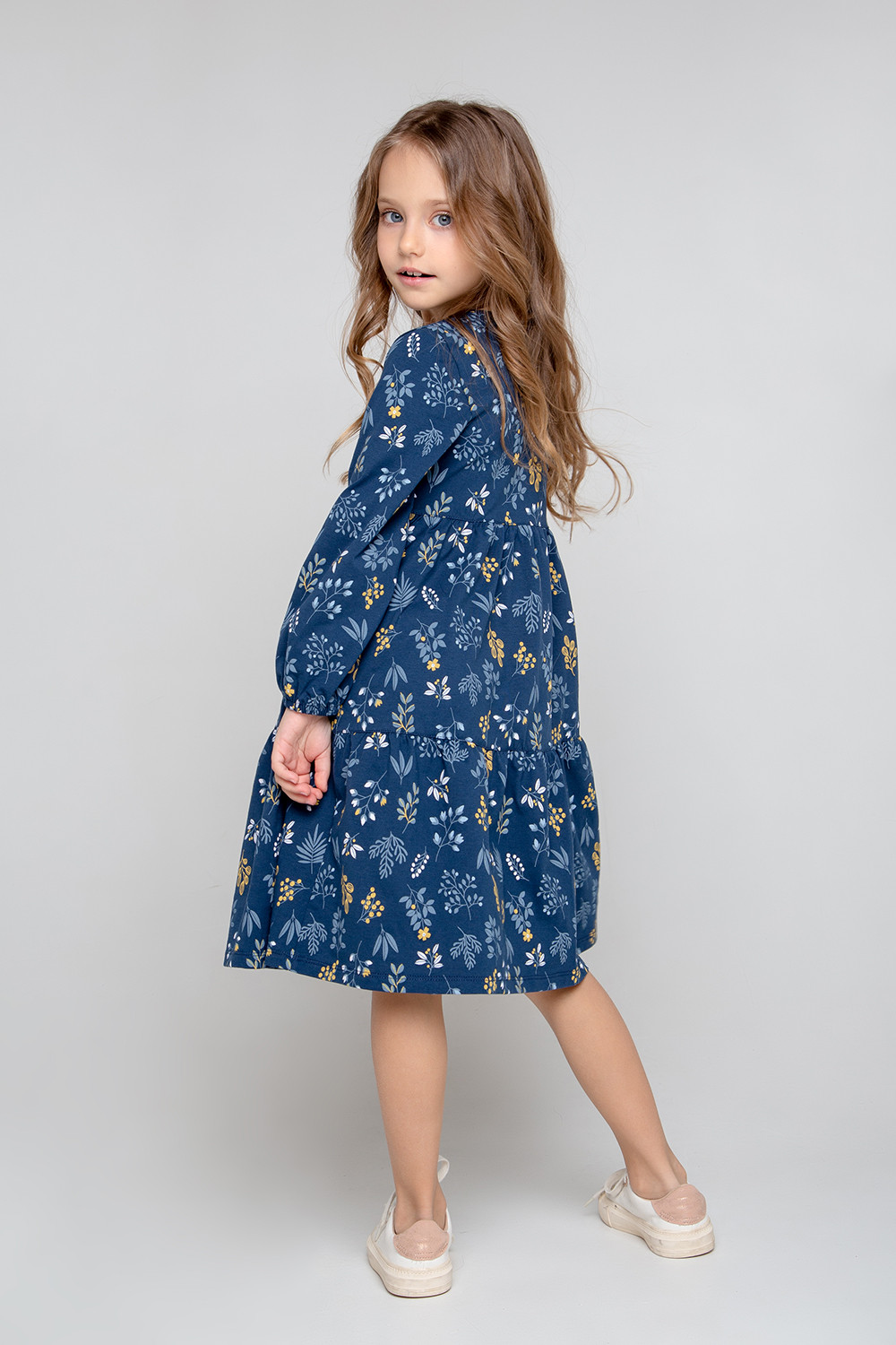 картинка Платье для девочки Crockid КР 5770 лунный океан, нежные веточки к347 от магазина детских товаров ALiSa