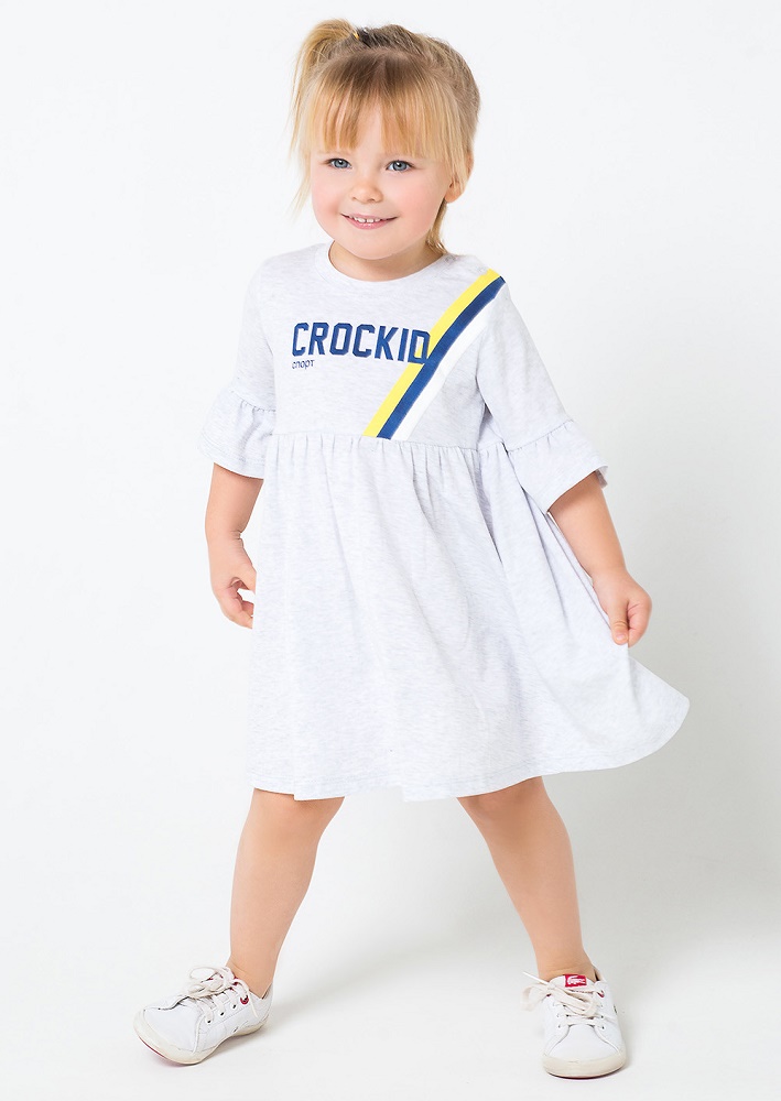 картинка Платье для девочки Crockid КР 5496 серый меланж к197 от магазина детских товаров ALiSa