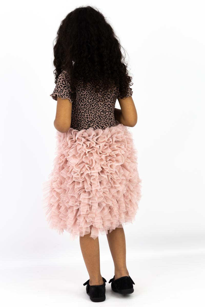 картинка Платье для девочки Baby Boom С228/1-К Леопард, пудра от магазина детских товаров ALiSa