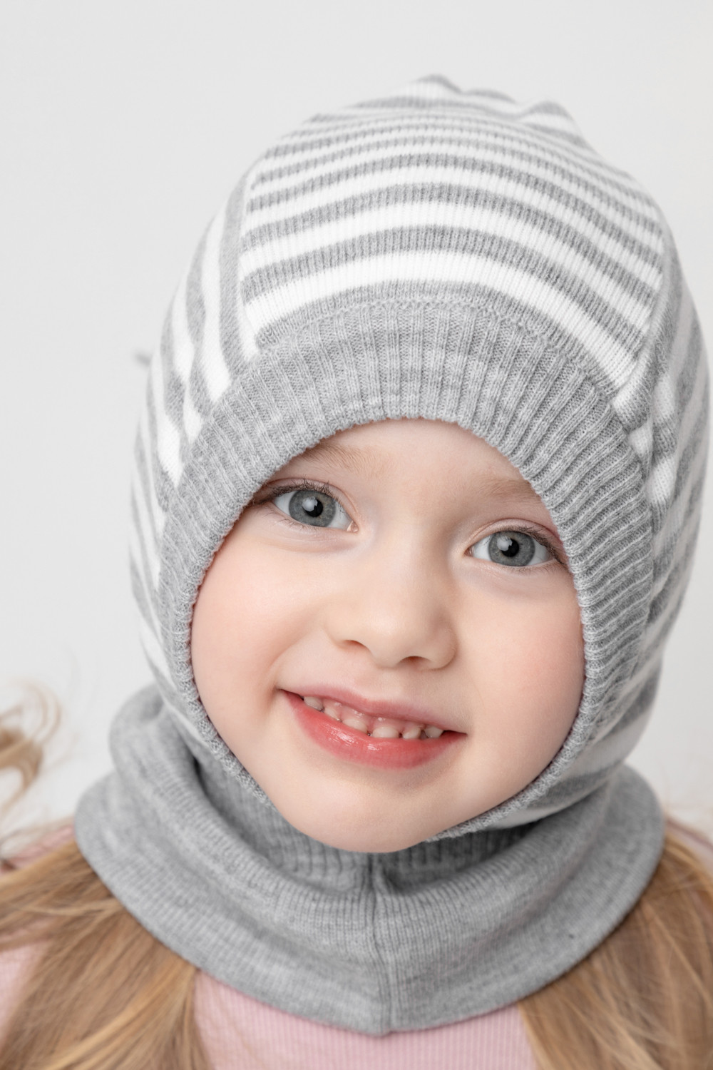 картинка Шапка-шлем детский Crockid КВ 20147/ш светло-серый меланж от магазина детских товаров ALiSa