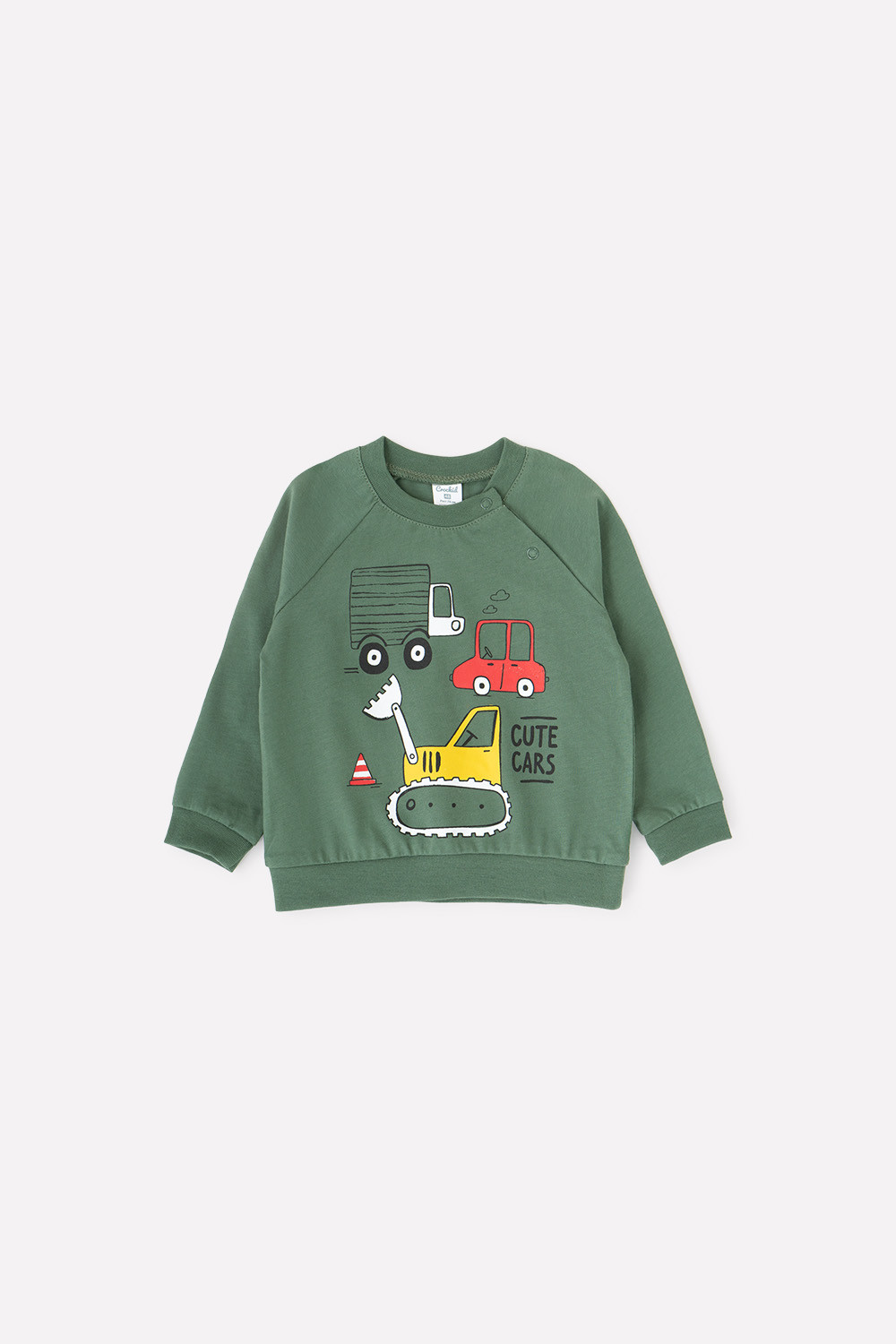 картинка Джемпер для мальчика Crockid К 301768 лесной мох (машинки) от магазина детских товаров ALiSa