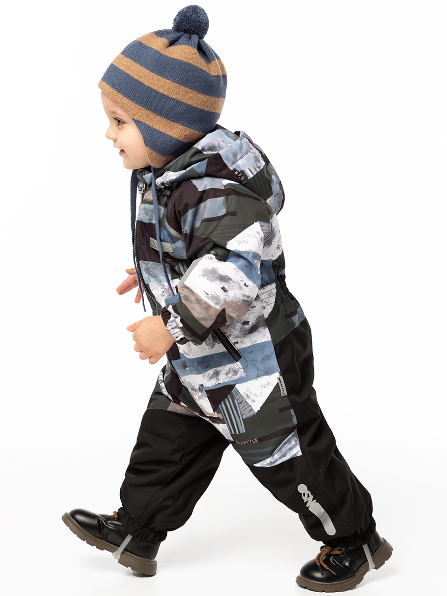 картинка Комбинезон утеплённый для мальчика NIKASTYLE 8м0925 Хаки черный от магазина детских товаров ALiSa