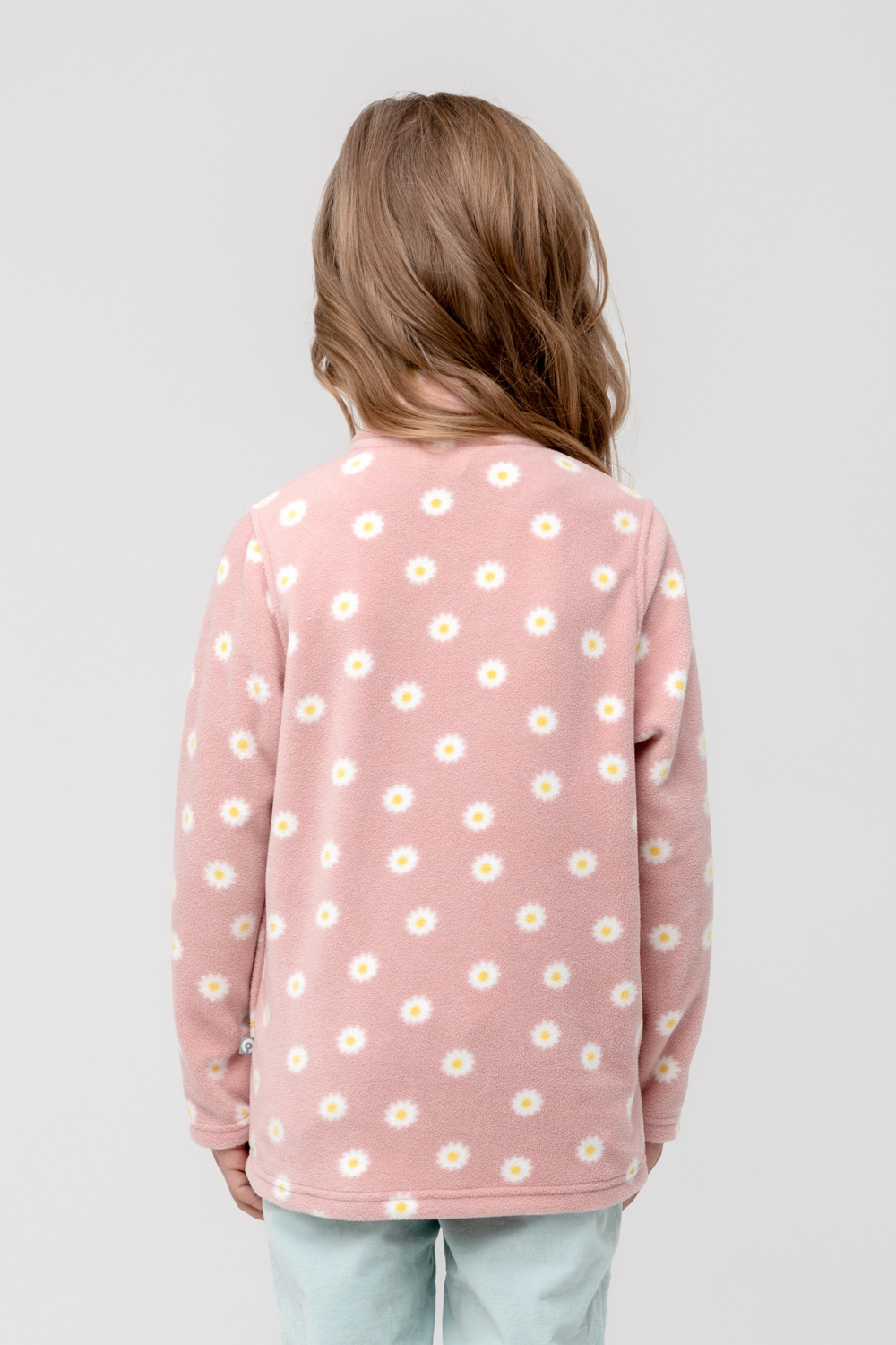 картинка Куртка флисовая для девочки Crockid ФЛ 34025 розовый зефир, маленькие ромашки от магазина детских товаров ALiSa