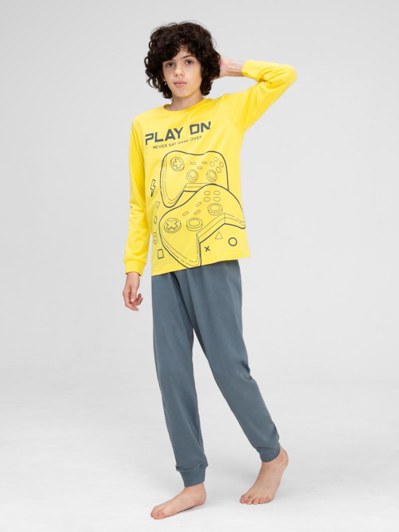 картинка Пижама для мальчика Cherubino CWJB 50143-30 Желтый от магазина детских товаров ALiSa