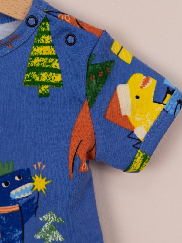 картинка Боди Baby Boom Б98/12-И Дино на синем от магазина детских товаров ALiSa