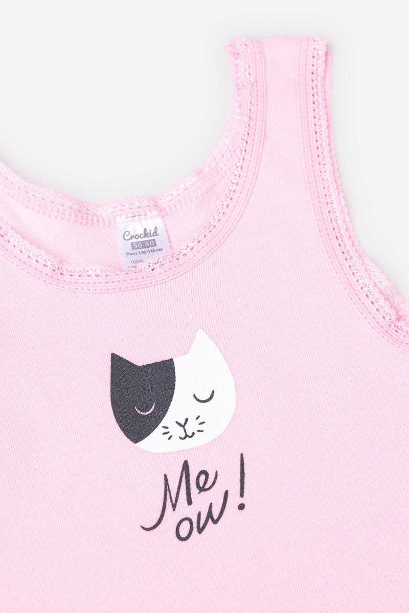 картинка Майка для девочки Crockid К 1082 розовое облако (котята) от магазина детских товаров ALiSa