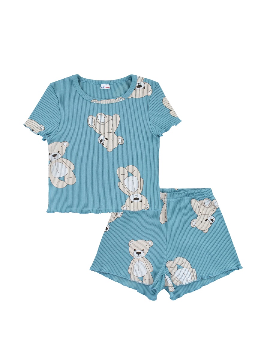 картинка Пижама для девочки Youlala YLA 7749400102 Ментол от магазина детских товаров ALiSa