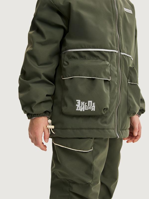 картинка Комплект утеплённый для мальчика NIKASTYLE 7м2925 Хаки Кешью от магазина детских товаров ALiSa