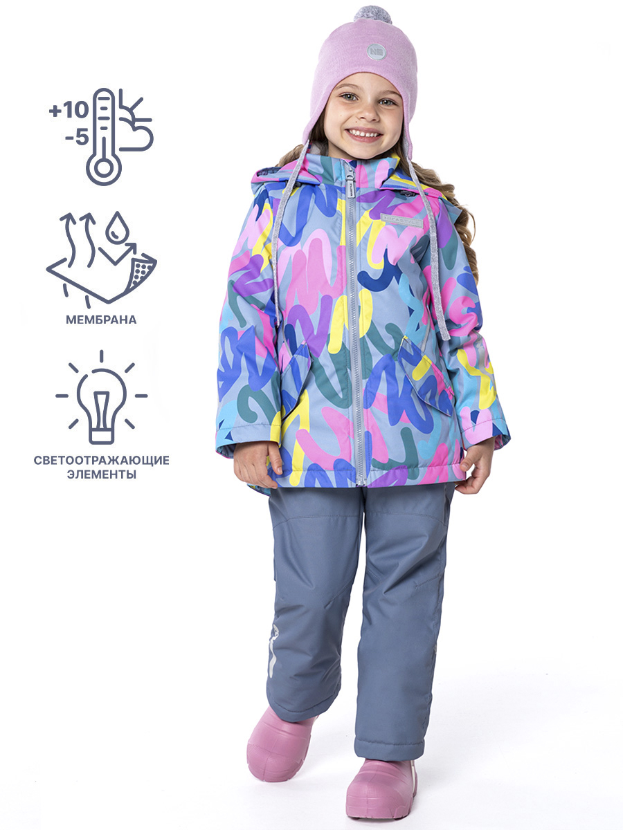 картинка Комплект утепленный для девочки NIKASTYLE 7м0824 розовый серый от магазина детских товаров ALiSa