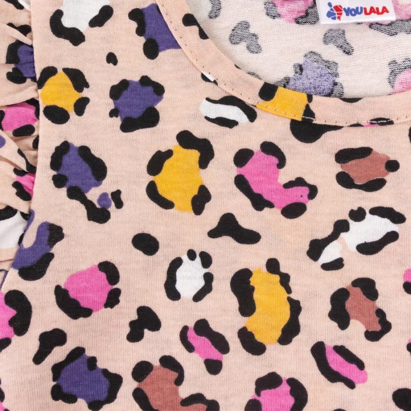 картинка Песочник для девочки Youlala 1036100216 Розовый разноцветный леопард от магазина детских товаров ALiSa
