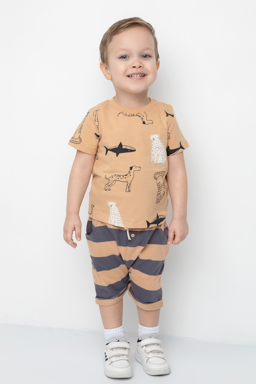 картинка Шорты для мальчика Crockid КР 400537 итальянский песок, полоска к382 от магазина детских товаров ALiSa