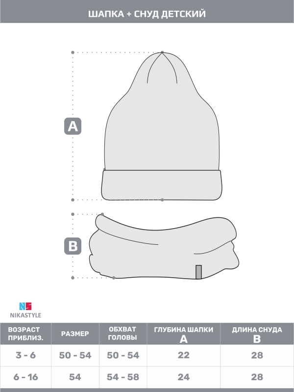 картинка Комплект шапка снуд для мальчика NIKASTYLE 12з16424 Антрацит от магазина детских товаров ALiSa