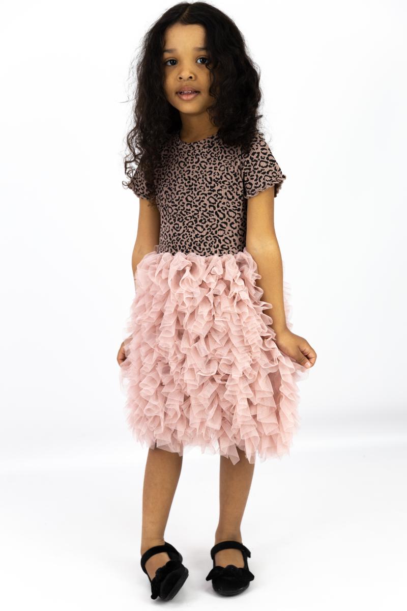 картинка Платье для девочки Baby Boom С228/1-К Леопард, пудра от магазина детских товаров ALiSa