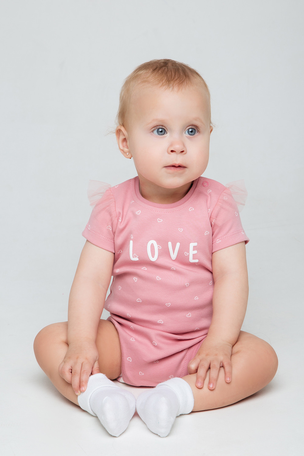 картинка Полукомбинезон для девочки Crockid К 6292 сердечки на розовом зефире от магазина детских товаров ALiSa