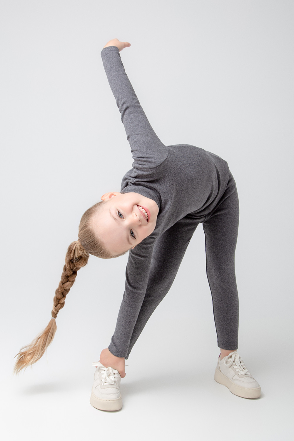 картинка Бриджи для девочки Crockid К 400427 темно-серый меланж от магазина детских товаров ALiSa