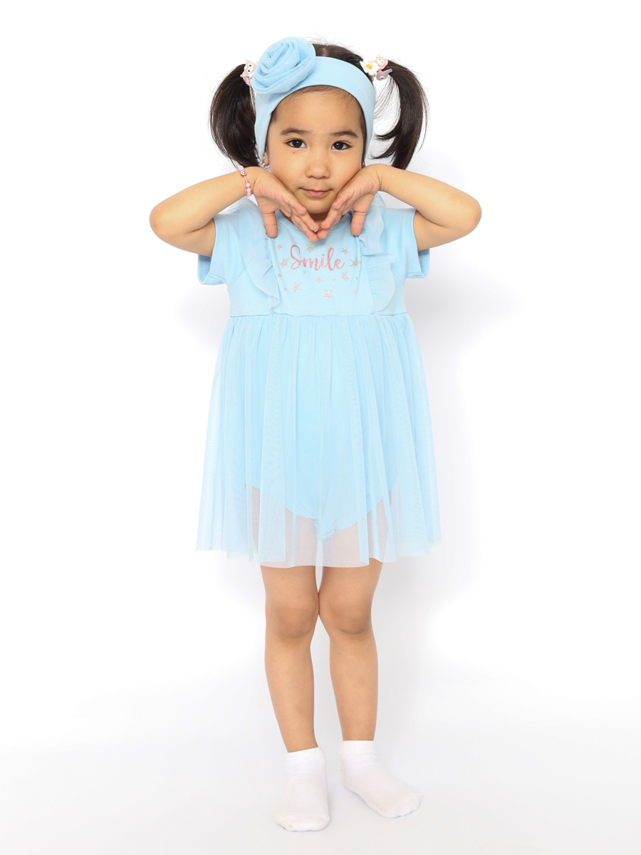 картинка Боди платье для девочки Cherubino CWNG 40063-43 Голубой от магазина детских товаров ALiSa