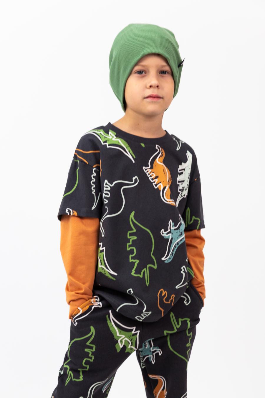 картинка Лонгслив для мальчика Baby Boom Ф131/2-К Дино Б116 от магазина детских товаров ALiSa