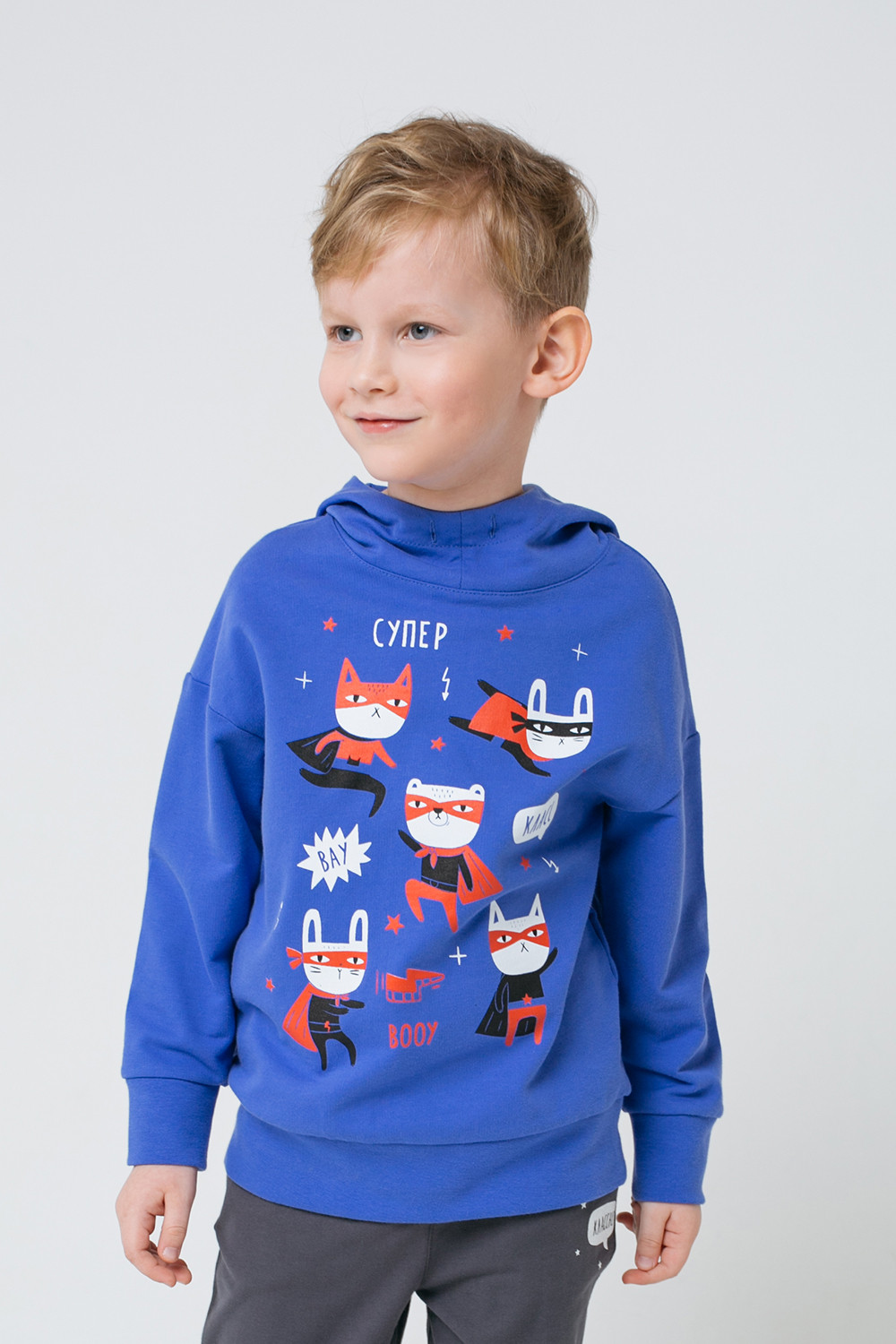 картинка Джемпер для мальчика Crockid К 301539 синий шторм к1275 от магазина детских товаров ALiSa