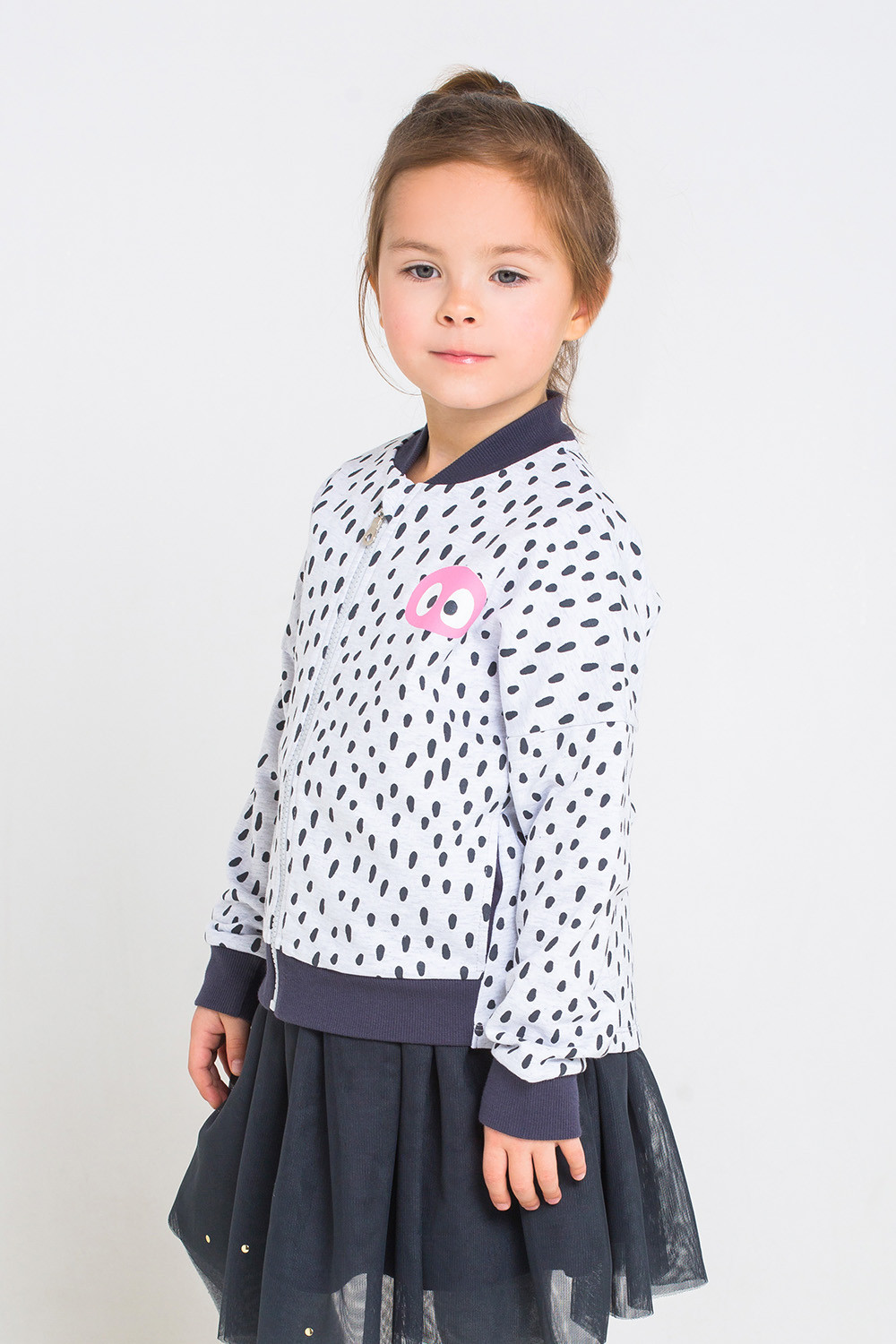 картинка Куртка для девочки Crockid КР 300807 светло-серый меланж, крапинка к227 от магазина детских товаров ALiSa