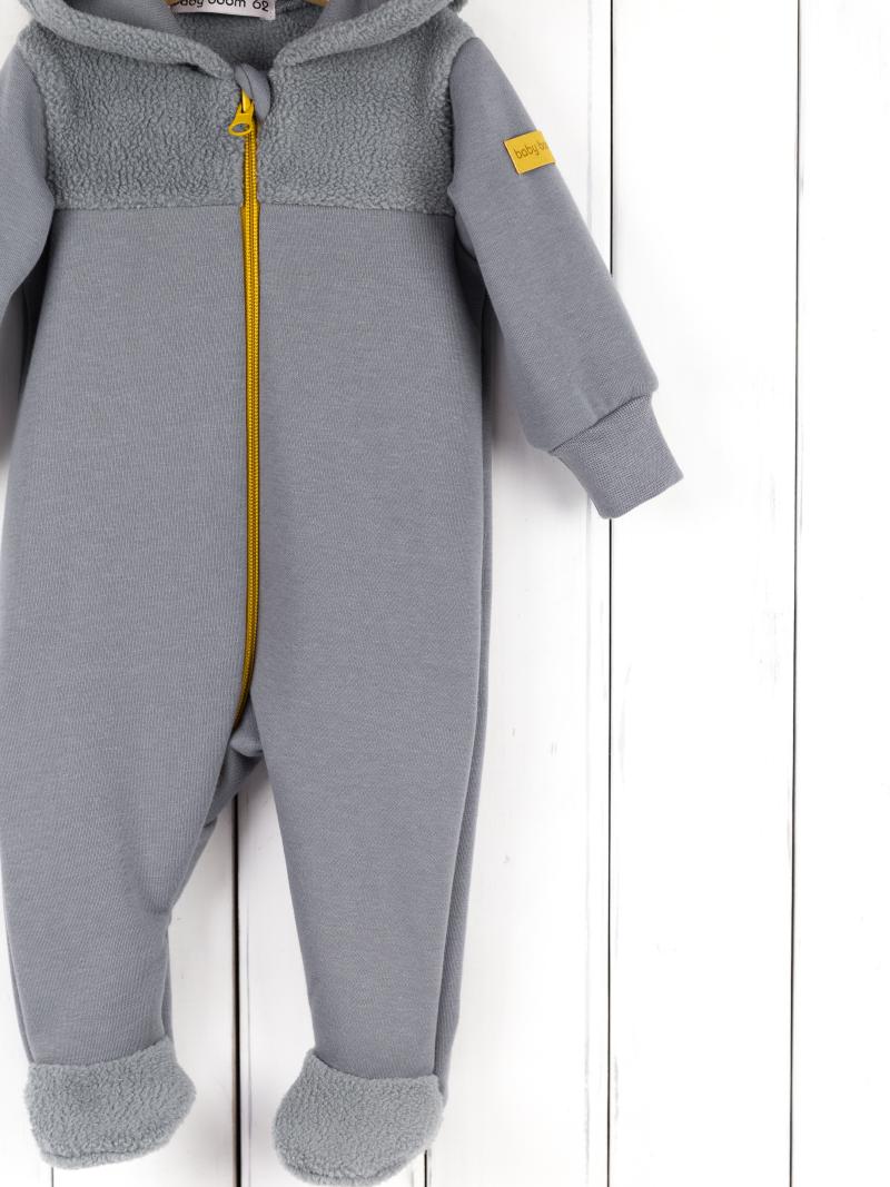 картинка Комбинезон с капюшоном Baby Boom К350/7-Ф Soft Серый от магазина детских товаров ALiSa