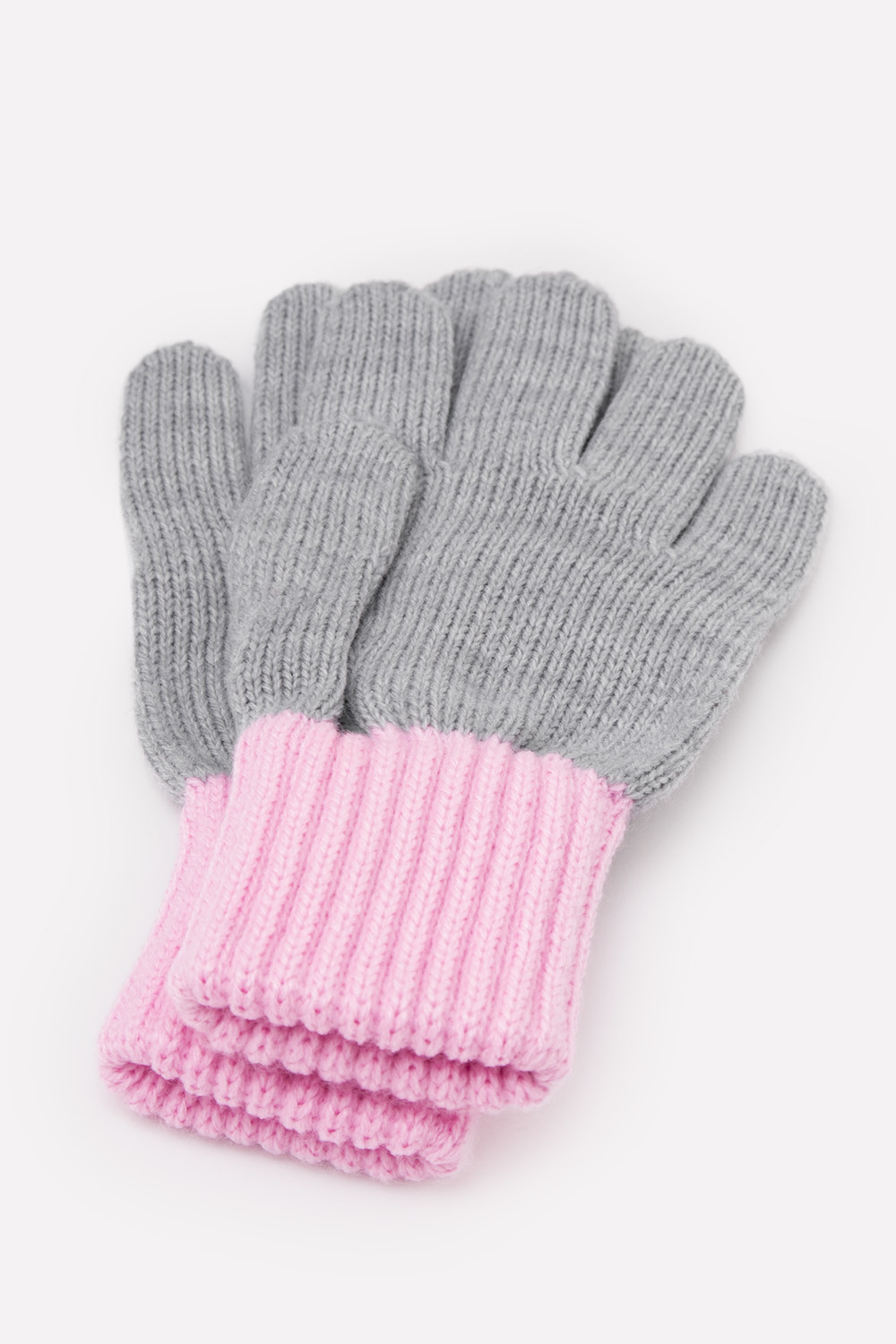картинка Перчатки для девочки Crockid К 109 светло-серый меланж, нежно-розовый от магазина детских товаров ALiSa