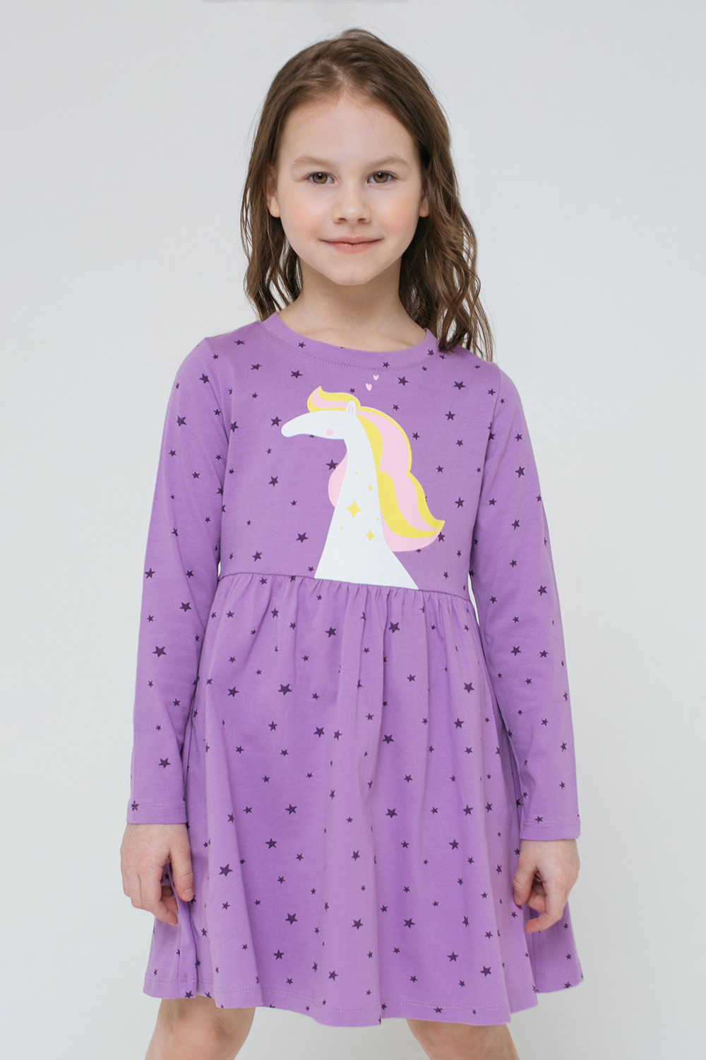 картинка Платье для девочки Crockid К 5650 лавандовый, звездочки к1278 от магазина детских товаров ALiSa