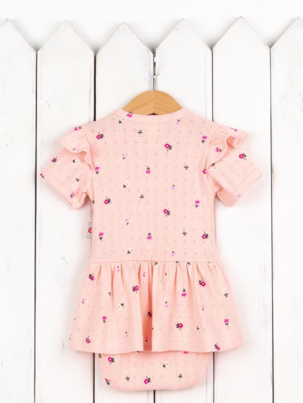 картинка Боди-платье для девочки Baby Boom Б138/4-Р Цветочки на пудре от магазина детских товаров ALiSa