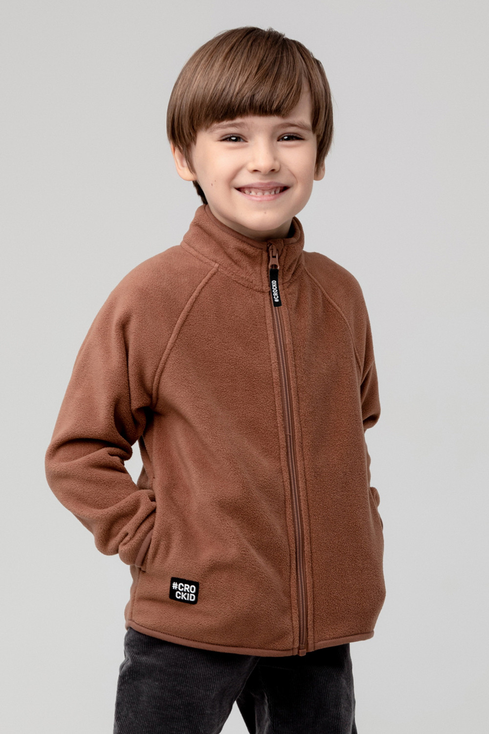 картинка Куртка флисовая Crockid ФЛ 34011 бежево-коричневый от магазина детских товаров ALiSa