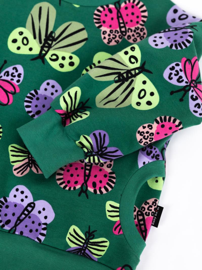 картинка Джемпер для девочки Baby Boom Д50/1-Ф Бабочки на зелёном Б111 от магазина детских товаров ALiSa
