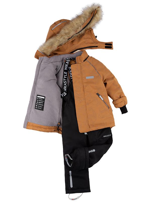 картинка Комплект зимний для мальчика NIKASTYLE 7з0324 Кэмел черный от магазина детских товаров ALiSa