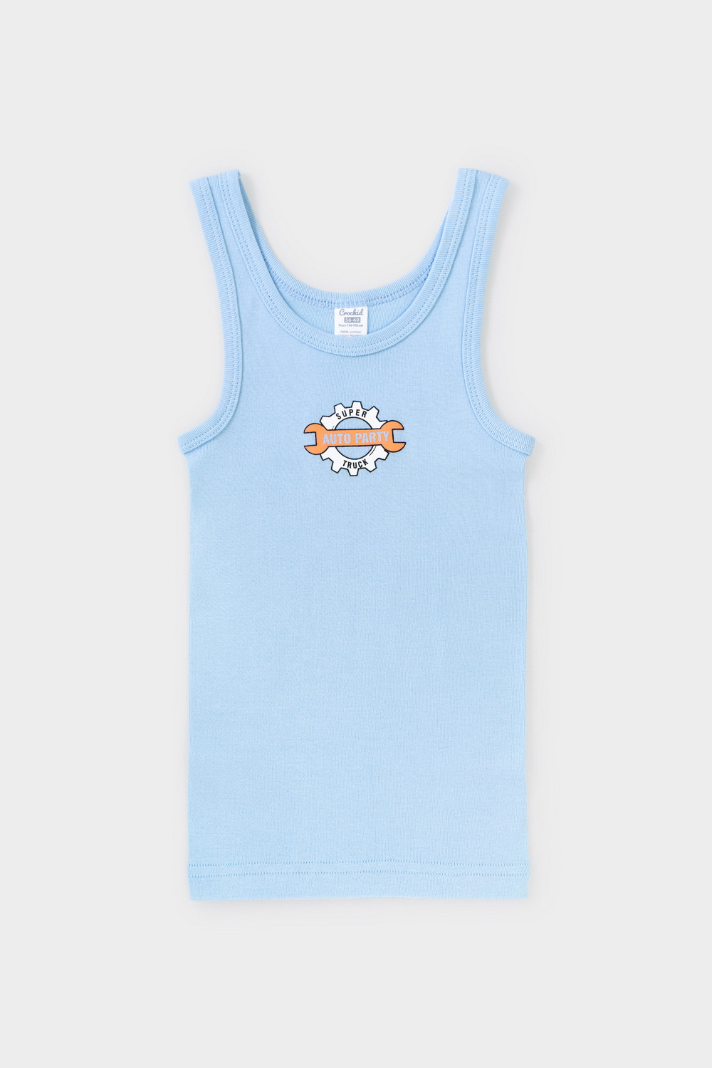 картинка Майка для мальчика Crockid К 1168 небесный (гонки) от магазина детских товаров ALiSa