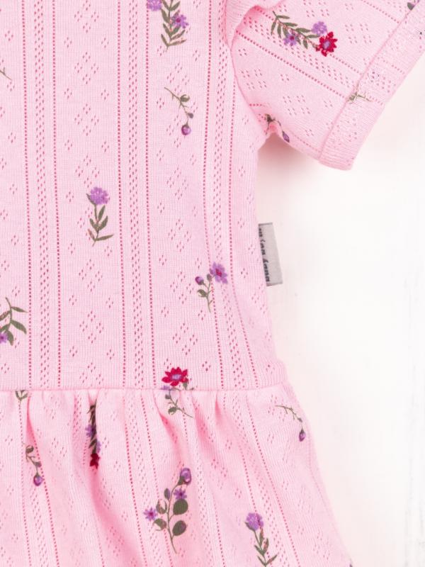 картинка Боди-платье для девочки Baby Boom Б138/5-Р Цветочки на розовом от магазина детских товаров ALiSa