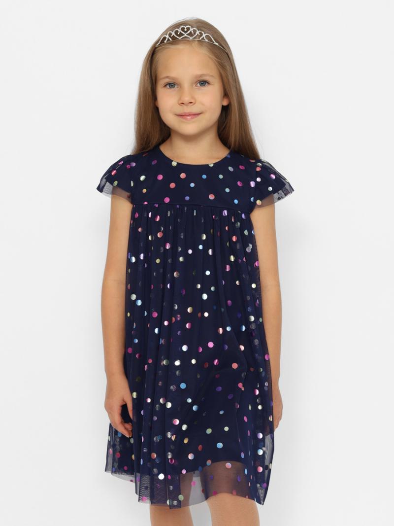 картинка Платье для девочки Cherubino CWKG 63634-41 Темно-синий от магазина детских товаров ALiSa