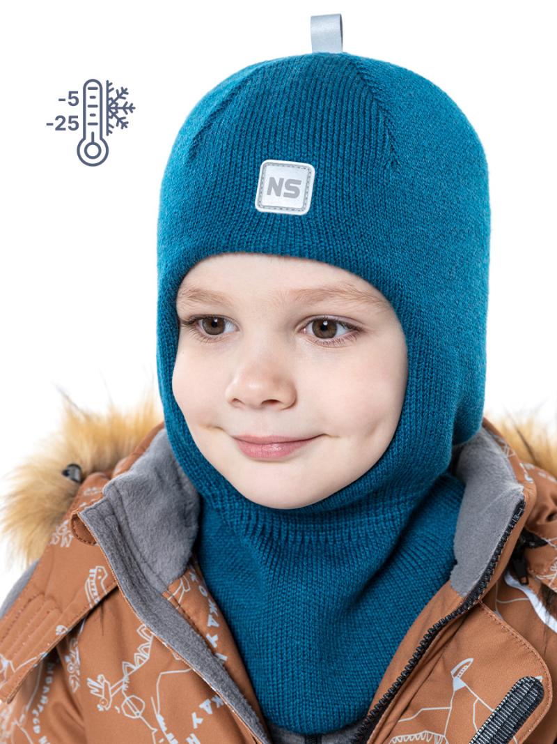 картинка Шлем утепленный для мальчика NIKASTYLE 10з12923 атлантик от магазина детских товаров ALiSa