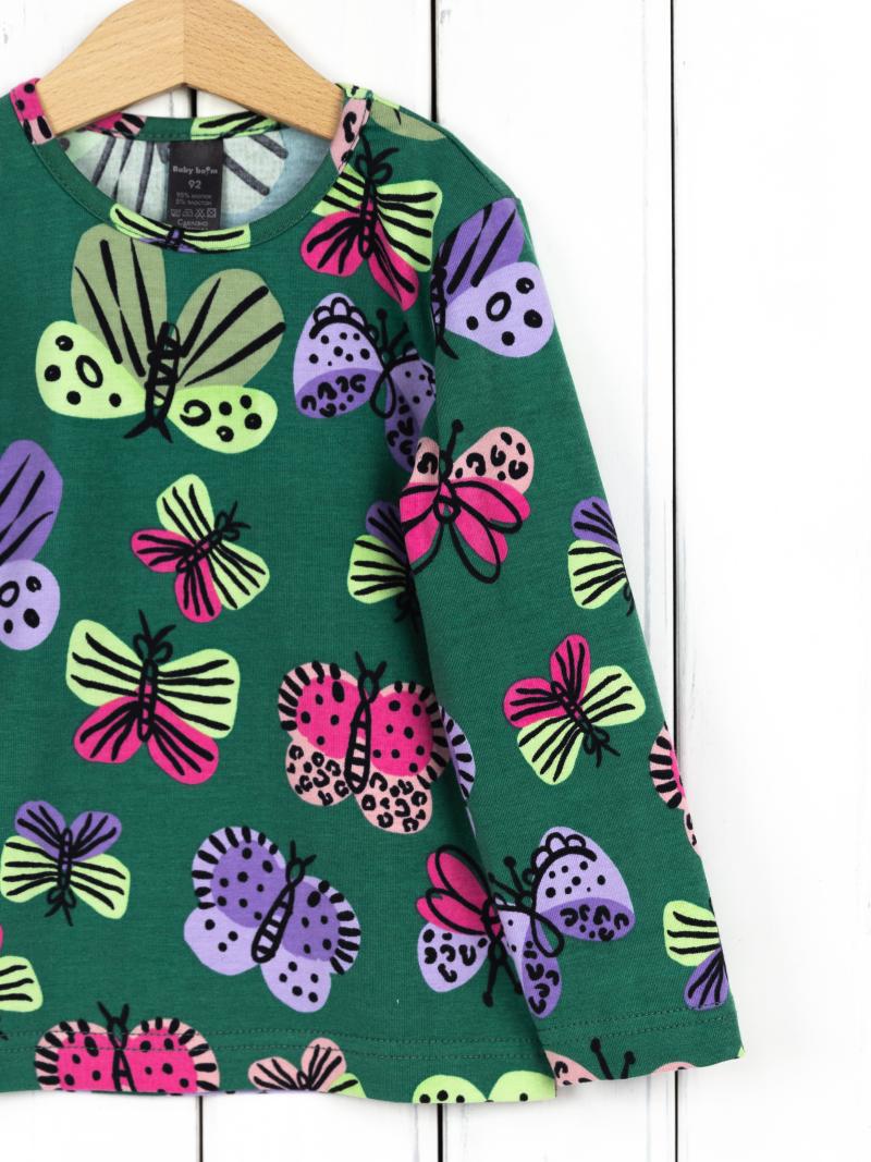 картинка Лонгслив для девочки Baby Boom Ф141/1-К Бабочки Б111 от магазина детских товаров ALiSa