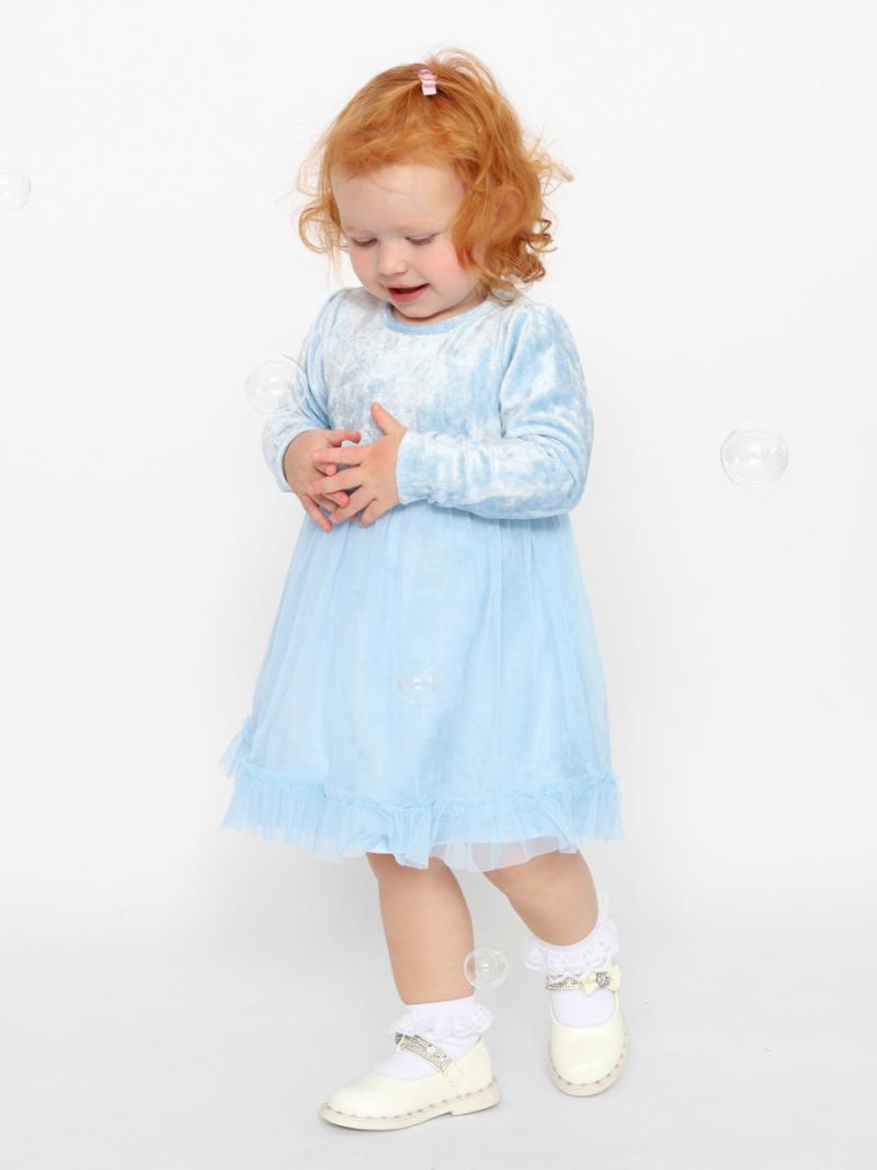 картинка Платье для девочки Cherubino CWNG 63630-43 Голубой от магазина детских товаров ALiSa