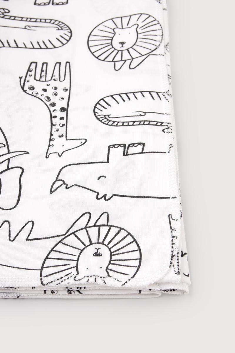 картинка Пеленка для мальчика Crockid К 8512 черно-белое сафари на сахаре от магазина детских товаров ALiSa