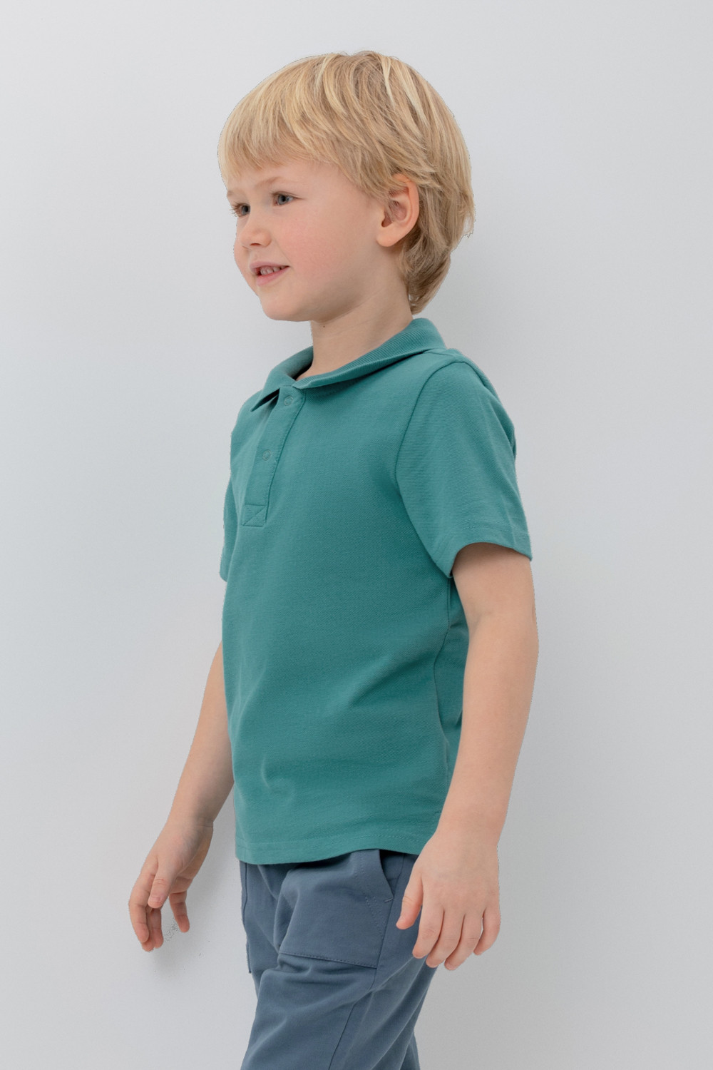 картинка Джемпер поло для мальчика Crockid К 302108 холодный изумруд от магазина детских товаров ALiSa